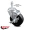 Service Caster 4 Inch Soft Rubber Wheel Swivel 3/8 Inch Threaded Stem Caster with Brake SCC SCC-TS20S414-SRS-TLB-381615 - alternate 1